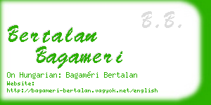 bertalan bagameri business card